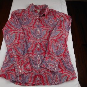 J. Crew The Perfect Shirt Paisley Design